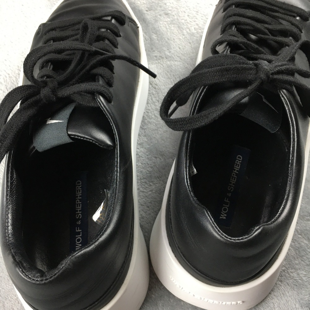 Wolf & Shepherd Cruise' Lo Black & White Sneakers Mens 7W Women 9W EU 40 Preppy - Picture 11 of 16